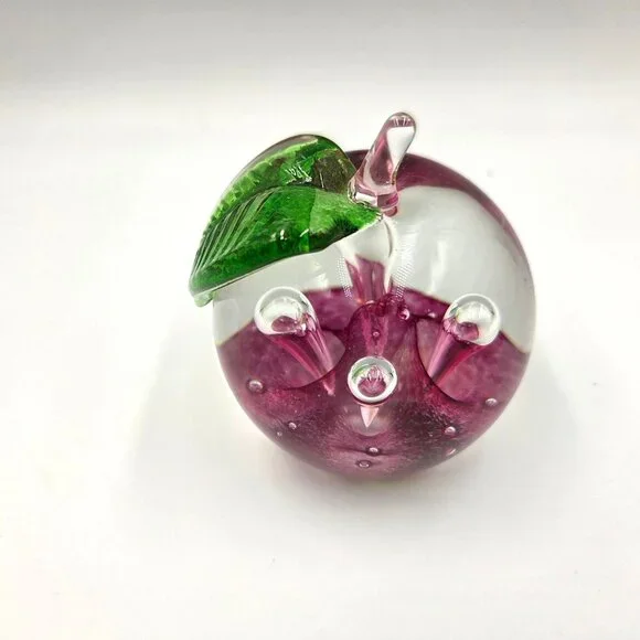 Caithness Glass Windfall Ruby Apple Paperweight Scotland Teacher Nature Decor - Picture 4 of 14